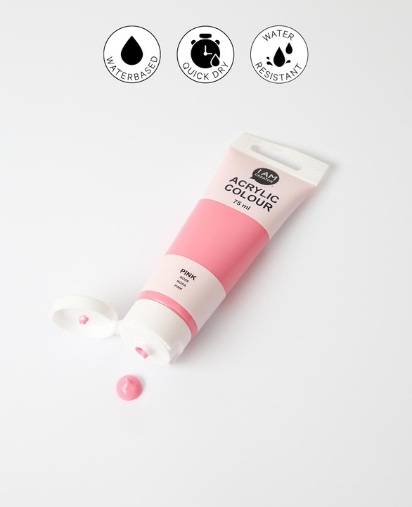 Produktbild I Am Creative Basic Acryl, Acrylfarbe auf Wasserbasis, 75 ml (Pink, 75 ml)