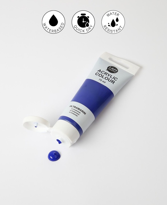 Produktbild I Am Creative Basic Acryl, Acrylfarbe auf Wasserbasis, 75 ml (Ultramarin, 75 ml)