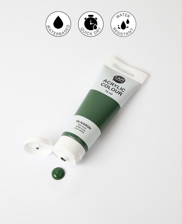 Produktbild I Am Creative Basic Acryl, Acrylfarbe auf Wasserbasis, 75 ml (Olivgrün, 75 ml)