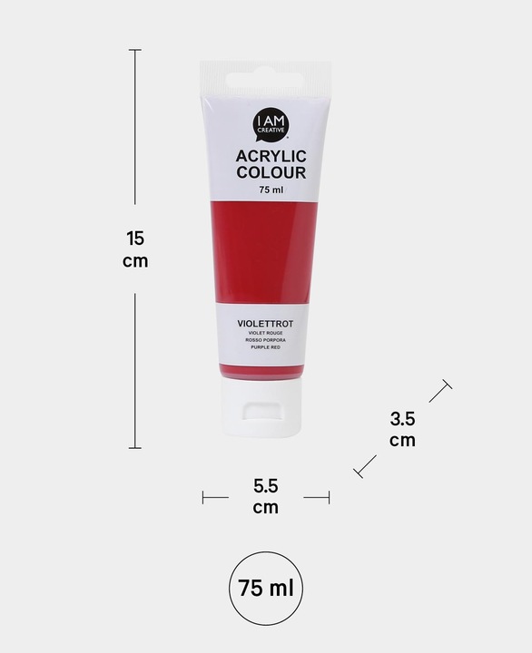 Produktbild I Am Creative Basic Acryl, Acrylfarbe auf Wasserbasis, 75 ml (Violettrot, 75 ml)