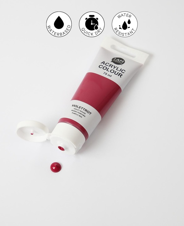 Produktbild I Am Creative Basic Acryl, Acrylfarbe auf Wasserbasis, 75 ml (Violettrot, 75 ml)