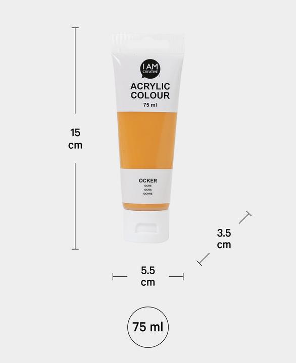 Actual product image I Am Creative Basic acrylic, water-based acrylic paint, 75 ml (75 ml)