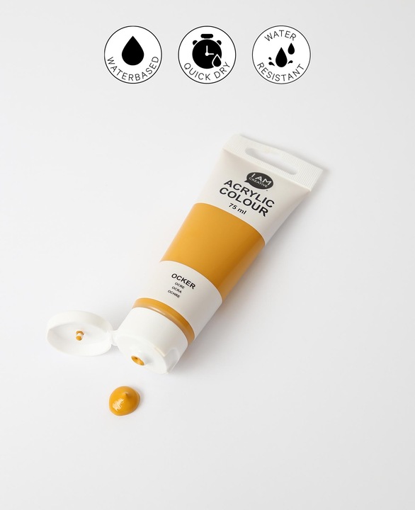 Produktbild I Am Creative Basic Acryl, Acrylfarbe auf Wasserbasis, 75 ml (Ocker, 75 ml)