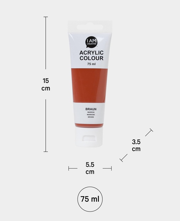 Produktbild I Am Creative Basic Acryl, Acrylfarbe auf Wasserbasis, 75 ml (Braun, 75 ml)