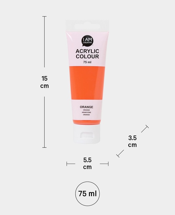 Produktbild I Am Creative Basic Acryl, Acrylfarbe auf Wasserbasis, 75 ml (Orange, 75 ml)