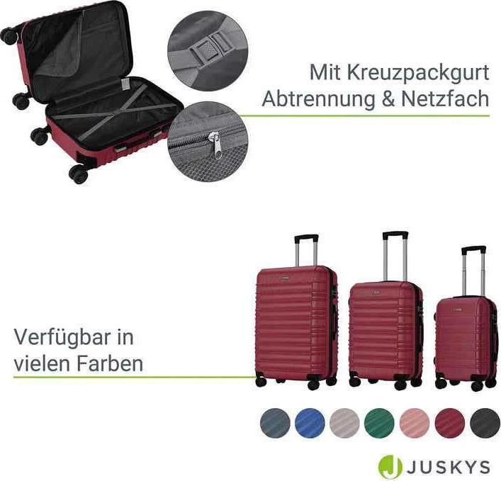 Produktbild Juskys 3-teiliges Hartschalenkoffer-Set mit 360° Rollen (120 l)