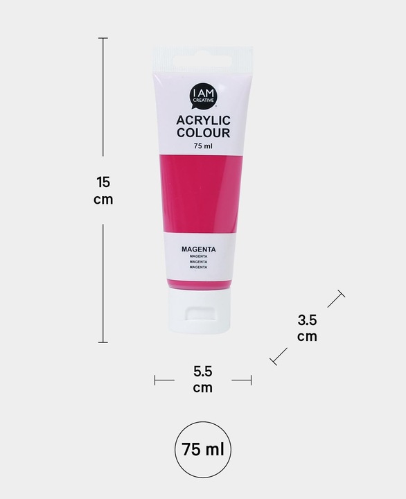 Image du produit I Am Creative Basic Acryl, peinture acrylique à base d'eau, 75 ml (Magenta, 75 ml)