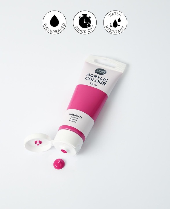 Image du produit I Am Creative Basic Acryl, peinture acrylique à base d'eau, 75 ml (Magenta, 75 ml)