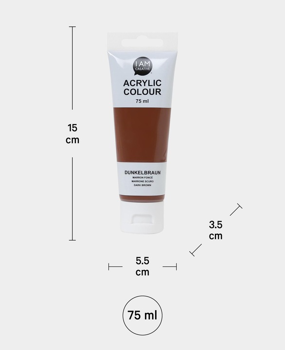Produktbild I Am Creative Basic Acryl, Acrylfarbe auf Wasserbasis, 75 ml (Dunkelbraun, 75 ml)