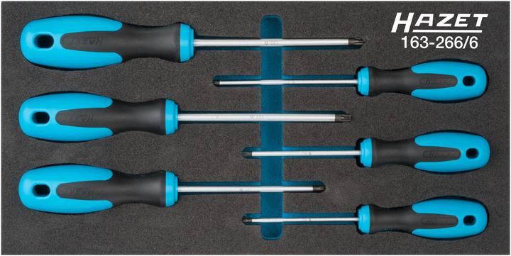 Produktbild HAZET Schraubendreher Satz ∙ TORX 163-266/6 ∙ Innen TORX Profil ∙ T10 ∙ T15 ∙ T20 ∙ T25 ∙ T27 ∙ T… (TX)