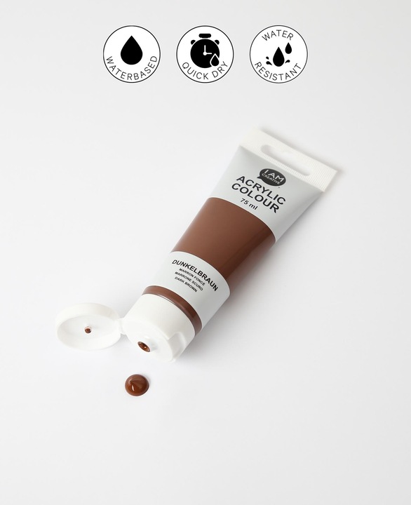 Produktbild I Am Creative Basic Acryl, Acrylfarbe auf Wasserbasis, 75 ml (Dunkelbraun, 75 ml)