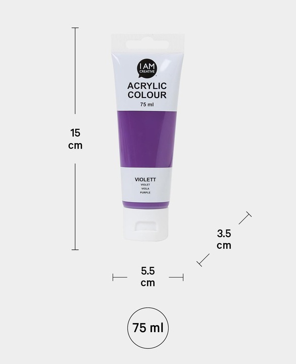 Image du produit I Am Creative Basic Acryl, peinture acrylique à base d'eau, 75 ml (Violet, 75 ml)