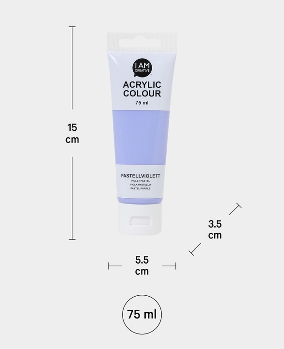 Produktbild I Am Creative Basic Acryl, Acrylfarbe auf Wasserbasis, 75 ml (pastellviolett, 75 ml)