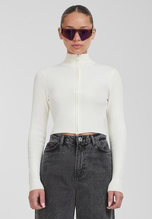Produktbild Urban Classics Ladies Cropped Rib Knit Zip Cardigan - 19407 (XS)