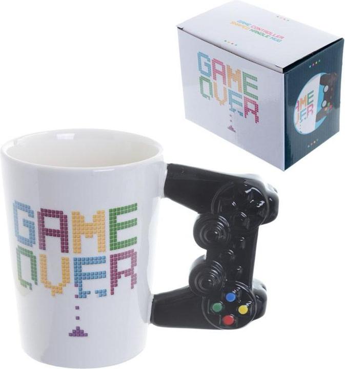 Actual product image Puckator GAME OVER Game Controller Shaped Handle Dolomite Ceramic Mug (320 ml, 1x)