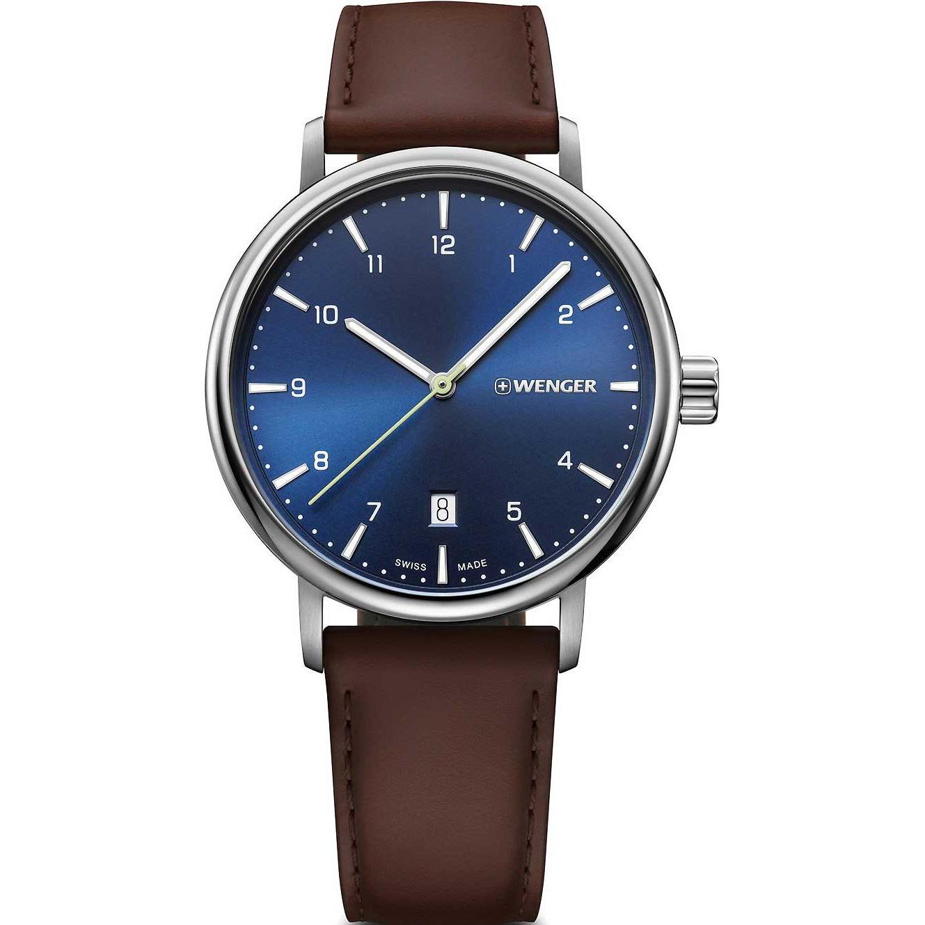 Wenger, Armbanduhr, Urban Classic, Braun, (Analoguhr, Swiss Made, 40 mm)