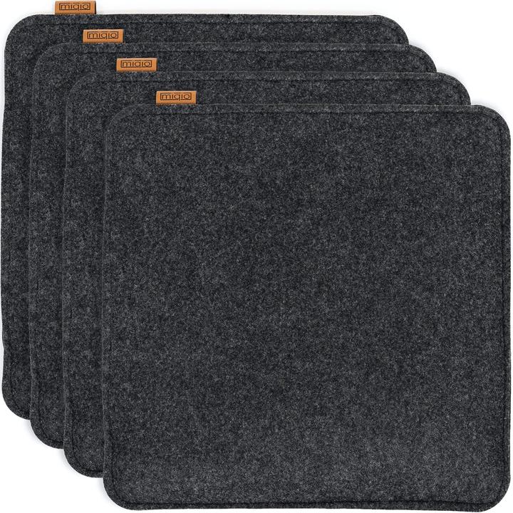 Miqio Dark grey anthracite with real leather elements 4 pieces (1 pack)