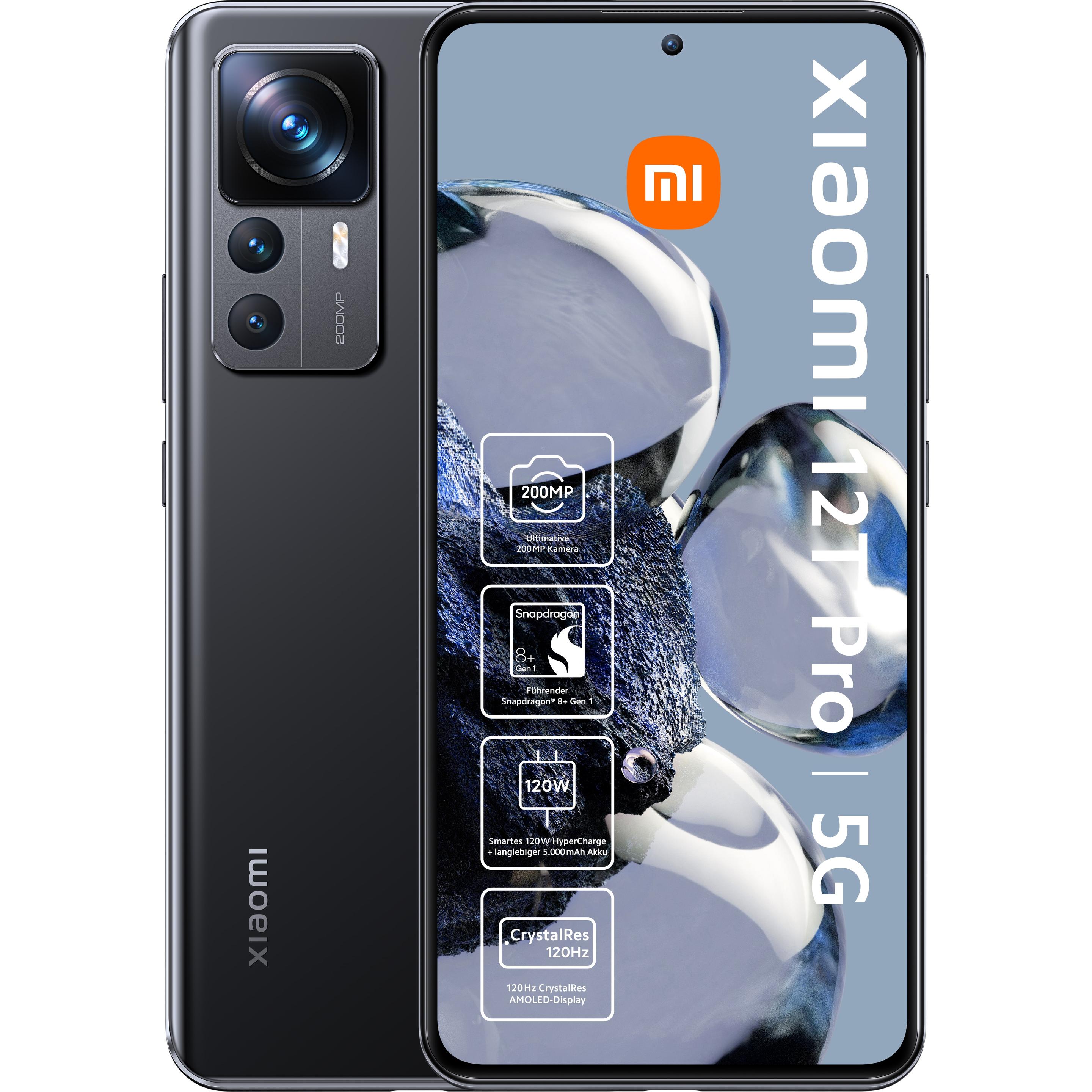 Xiaomi 12T Pro (256 GB, Black, 6.67", Dual SIM, 200 Mpx, 5G), Smartphone, Schwarz