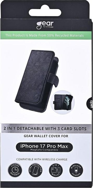 Productafbeelding Samsonite GEAR 2in1 3 card Recycled MagSerie iPhone 17 Pro Max Black (Apple iPhone 17 Pro Max)