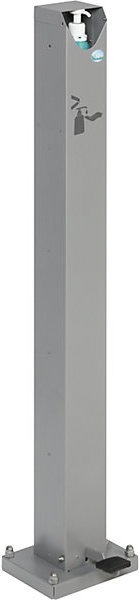 Image du produit VAR Distributeur de désinfectant pour les mains HDS 120 avec pédale, revêtement argenté, sans flacon