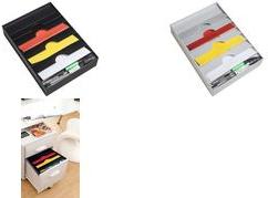 Produktbild Paperflow Schubladeneinsatz 6 Fächer schwarz aus Polystyrol Achsabstand 330 mm - 1 Stück