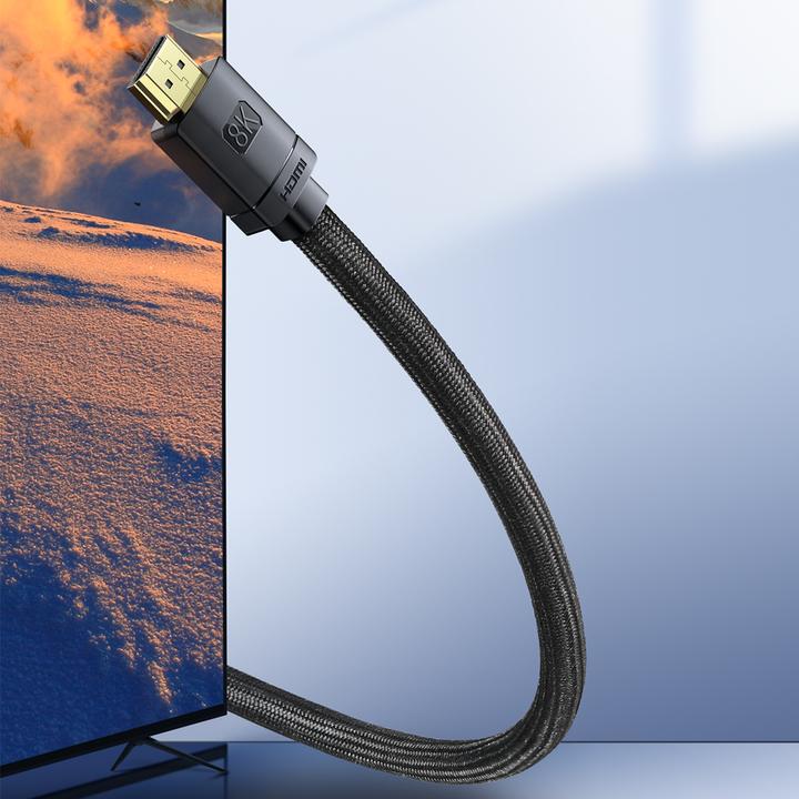 Actual product image Baseus High Definition Series HDMI 8K to HDMI 8K Adapter Cable 0.5m Black (0.50 m, HDMI)