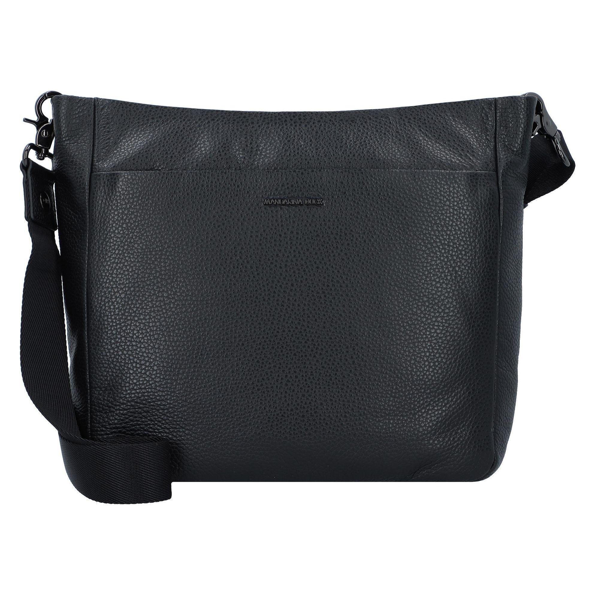 Mandarina Duck, Damen, Handtasche, Mellow Leather Umhängetasche Leder 30 Cm, Schwarz
