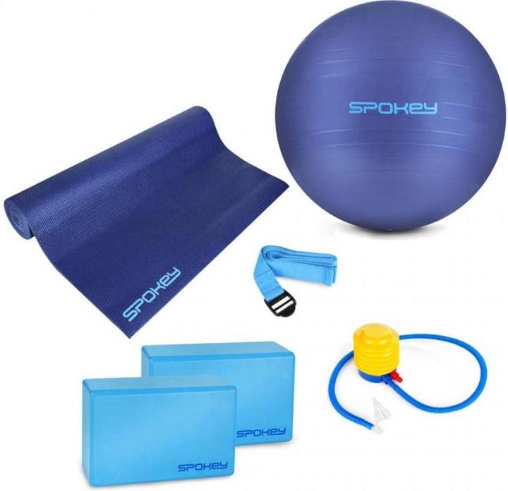 Produktbild Spokey Yoga-Set: Matte, Ball, 2 Würfel, Gürtel und Pumpe ASTEYA