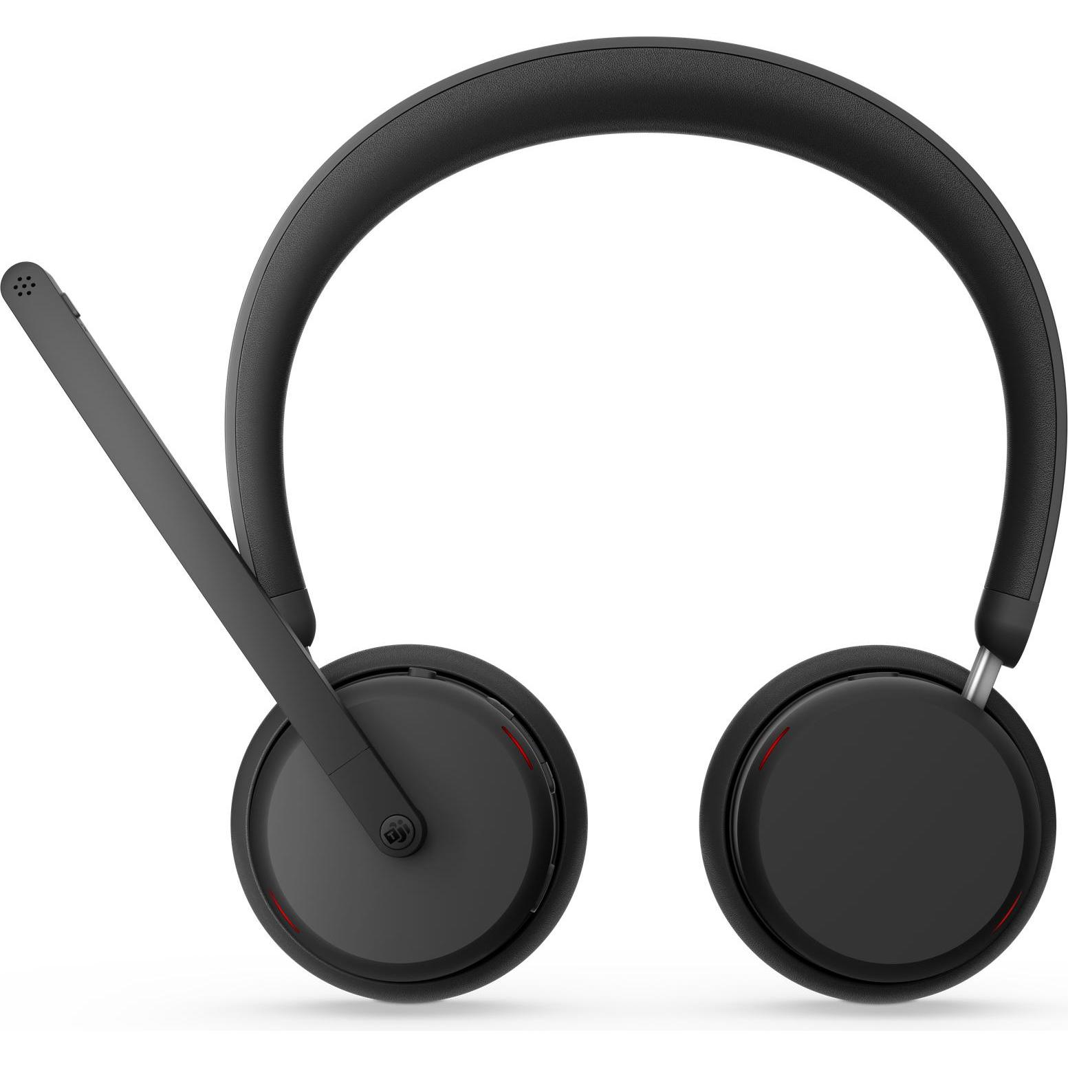 Lenovo Dual-Mode Wireless Anc Headset (Kabellos, USB-C), Office Headset, Schwarz