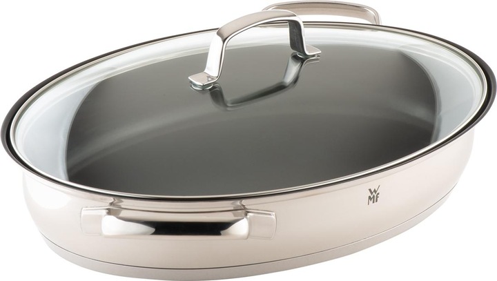 Produktbild WMF Fischpfanne oval Schmorpfanne 38cm Deckel Induktion Edelstahl beschichtet (26 cm, Bratpfanne, Edelstahl)