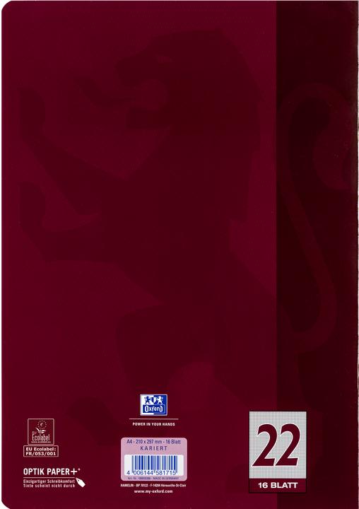 Actual product image Oxford exercise book (A4, Checked, Hardcover)