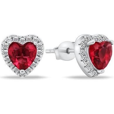 Brilio, Ohrringe, Silver - Romantic silver earrings with zircons Hearts EA901WR