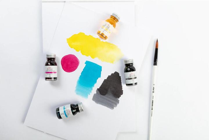 Actual product image Jacques Herbin Set mit 4 Tinten Éclats à 15ml - (Black, Blue, Red, Yellow, 4 pcs.)