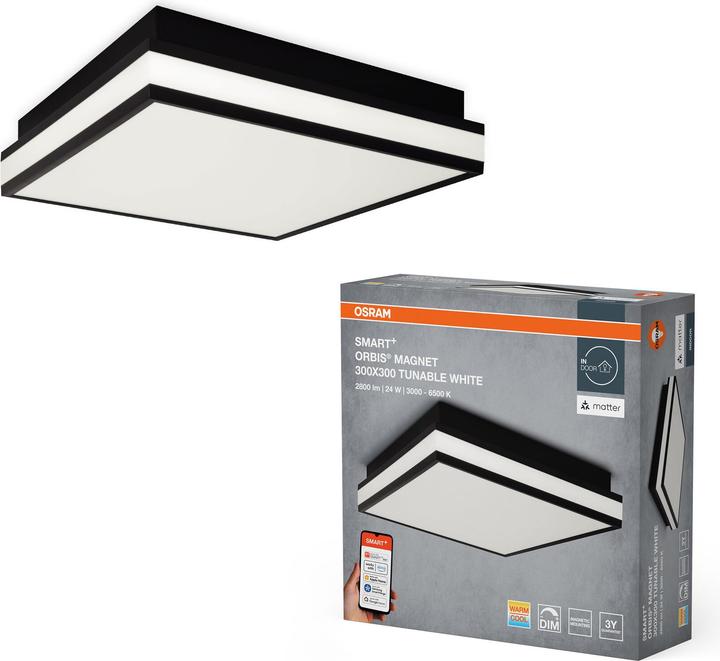 Produktbild Osram SMART+ Matter Magnet Black 300x300mm Tunable White (1400 lm)