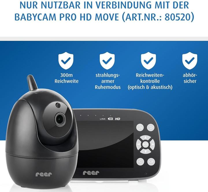 Produktbild Reer Zusatzkamera BabyCam Pro HD Move (Babyphone mit Kamera, 300 m)