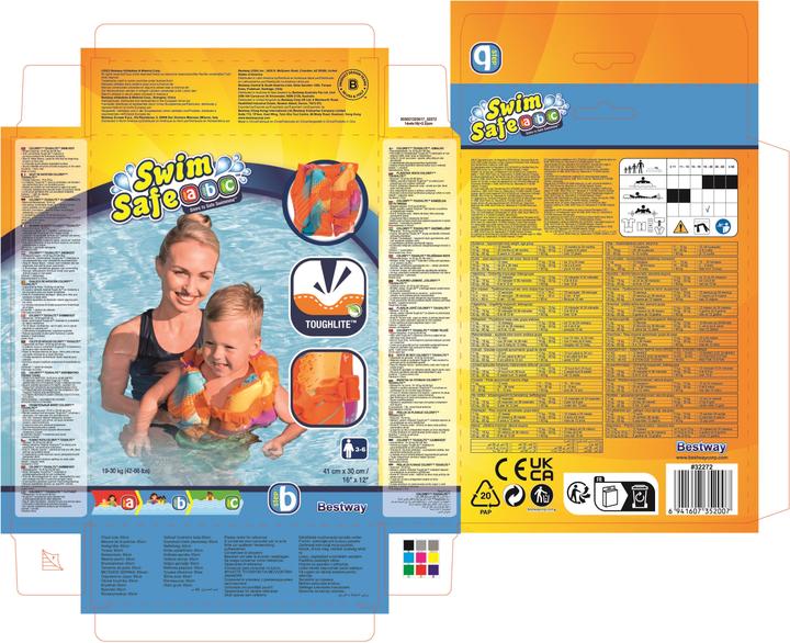 Actual product image Bestway Life jacket level B Colorify™, 3-6 years (19 - 30 kg)