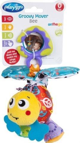 Actual product image Playgro Bee wiggle fidget stroller trailer