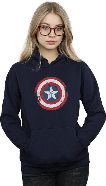 Immagine prodotto Captain America Civil War Distressed Shield Felpa con Cappuccio Donna (L)