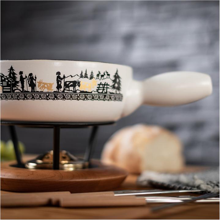 Actual product image Kuhn Rikon Cheese fondue set Alpine Meadow gold 23cm (Cheese fondue)
