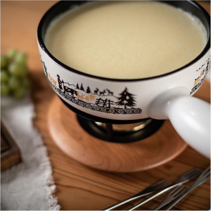 Actual product image Kuhn Rikon Cheese fondue set Alpine Meadow gold 23cm (Cheese fondue)