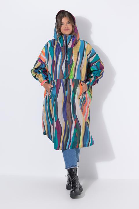 Actual product image Laurasøn Abstract Striped Rain Poncho (One size)