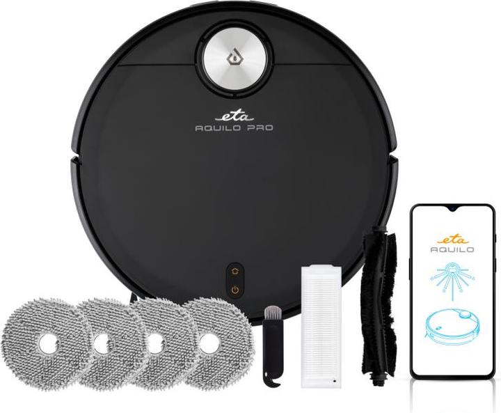 Actual product image ETA | Robotic Vacuum Cleaner | 724390000 Aquilo PRO | Wet&Dry | Operating time (max) 180 min | Li-ion | (Wiping cloth)