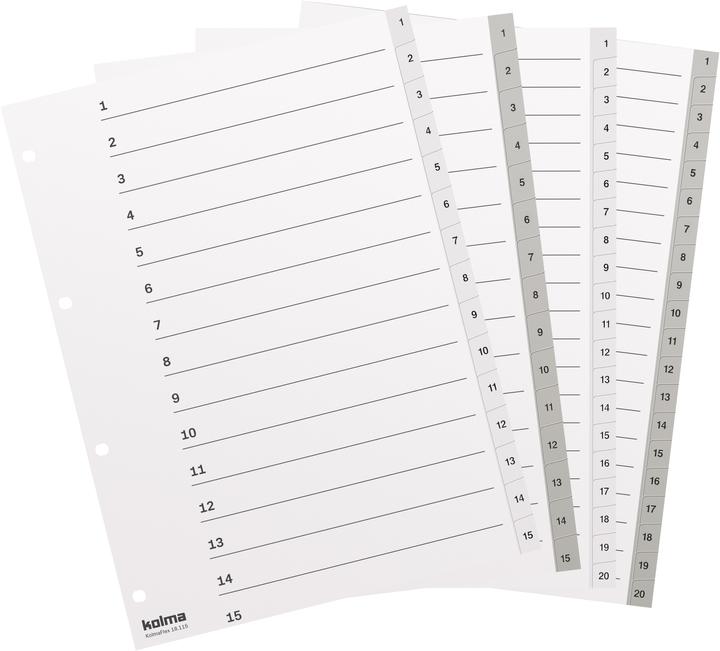 Immagine prodotto Kolma Indice A4 forte 1-20 20 pezzi bianco