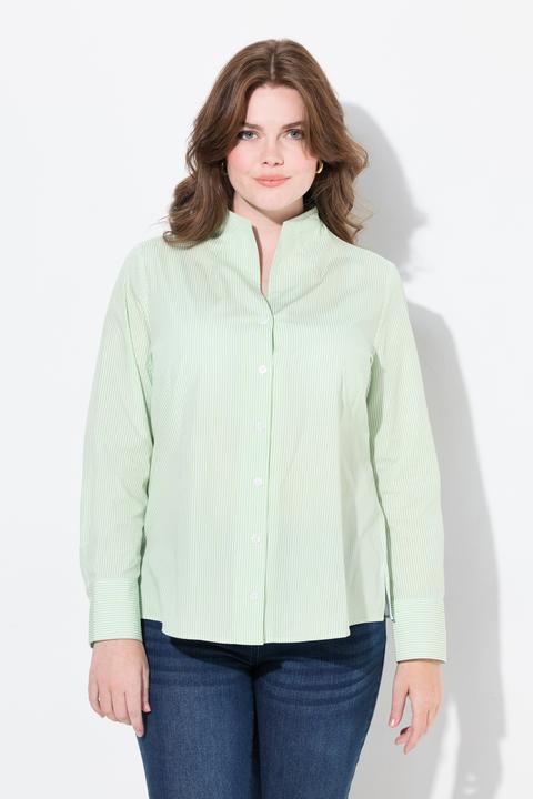 Produktbild Ulla Popken Bluse, Streifen, Kelchkragen, Langarm (50, 52)