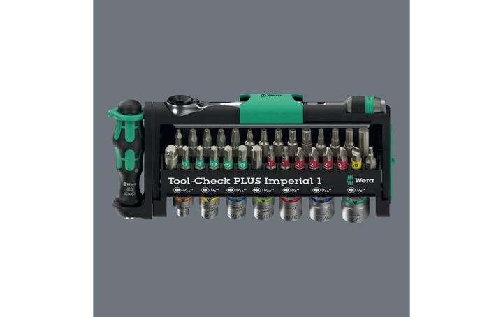 Productafbeelding Wera Tool-Check PLUS Imperial 1 (1 x TX 10x25, 1/4" x 50, 1 x PH 2x25;, 1/4" x 25mm, 1 x TX 40x25, 1x TX 20x25 mm, 2 x PH 1x25, 1 x PZ 3x25, 1 x TX 30x25, 1x TX 15x25 mm, 1 x TX 25x25)