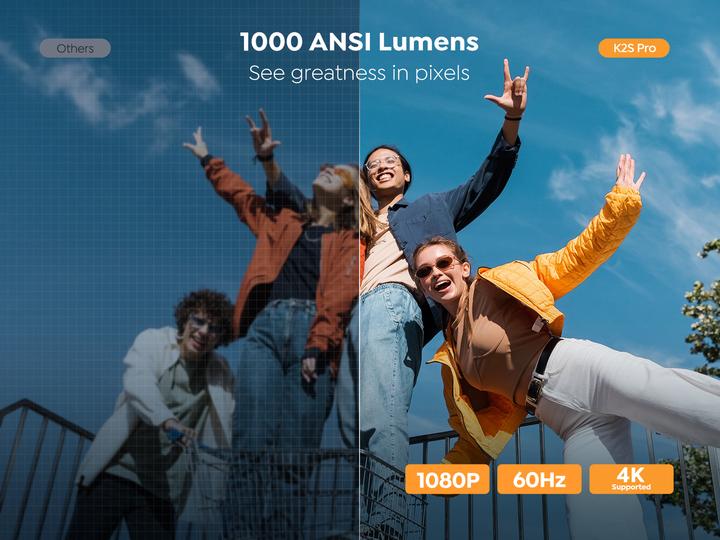 Image du produit Yaber Projektor K2s Pro - 1920 x 1080 - 1000 ANSI lumens (Full HD, 800 lm, 1.3:1)