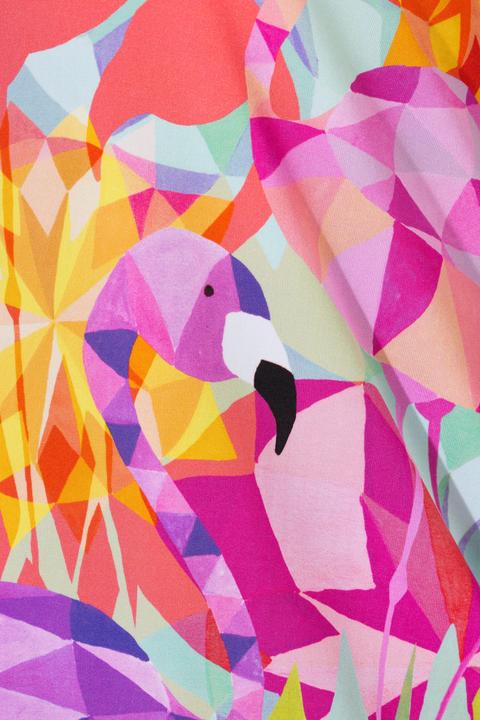 Produktbild Ulla Popken Slinkyshirt, Flamingos, Herz-Ausschnitt, Halbarm (58)