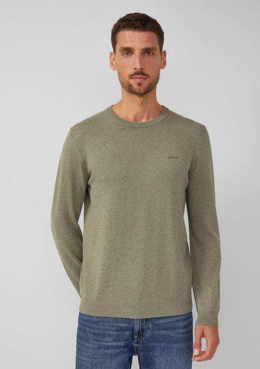 Produktbild s.Oliver Strickpullover Baumwollpullover mit Logo-Stickerei (XL)