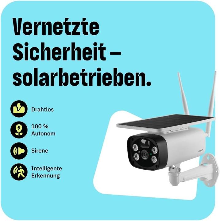 Image du produit Omajin Ensemble de 2 caméras solaires extérieures 1080P, détection humaine, alarme, audio bidirectionnel (1920 x 1080 Pixels)
