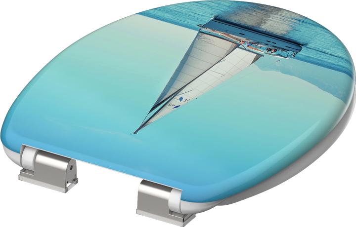 Actual product image Schütte Duroplast WC seat SAILING Soft-close mechanism 82148 Sailing boat